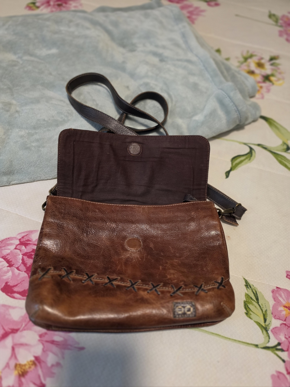 Bed Stu Brown Leather Crossbody with Contrast Whipstitch - Picture 3 of 6